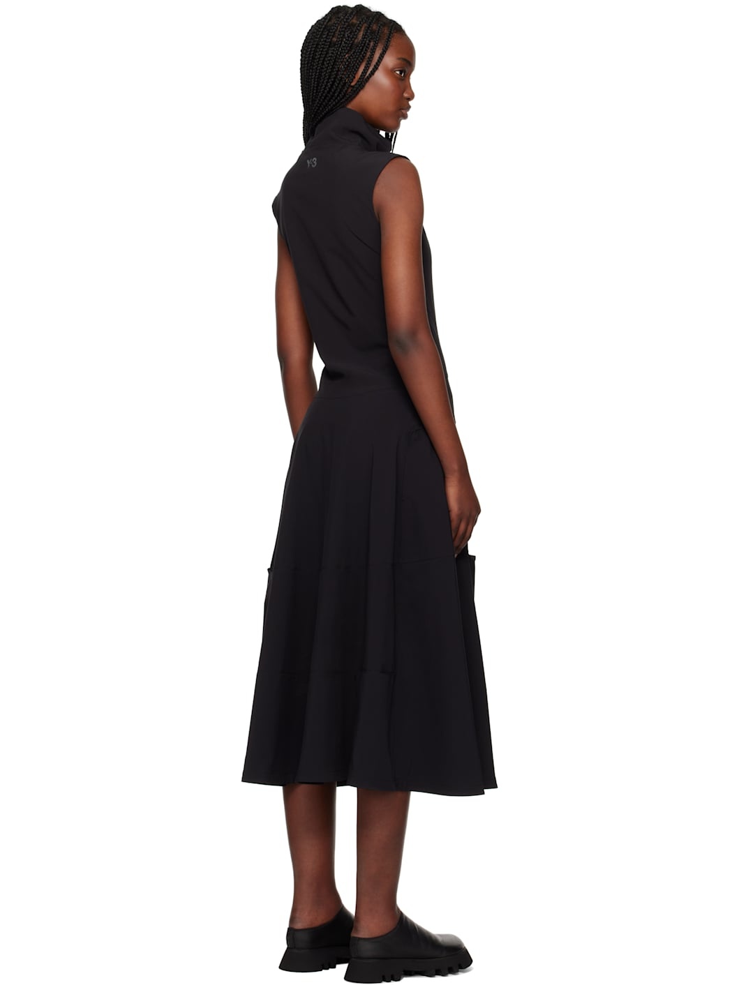 Black Half-Zip Midi Dress - 3