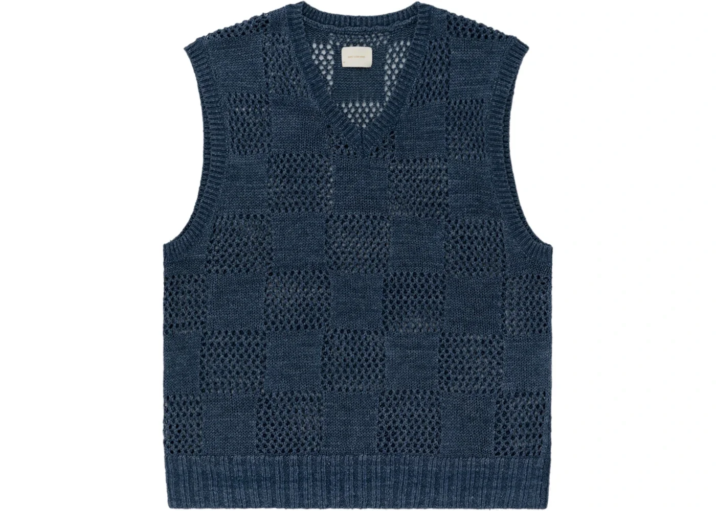 Aime Leon Dore Checkered Linen Vest Navy - 1