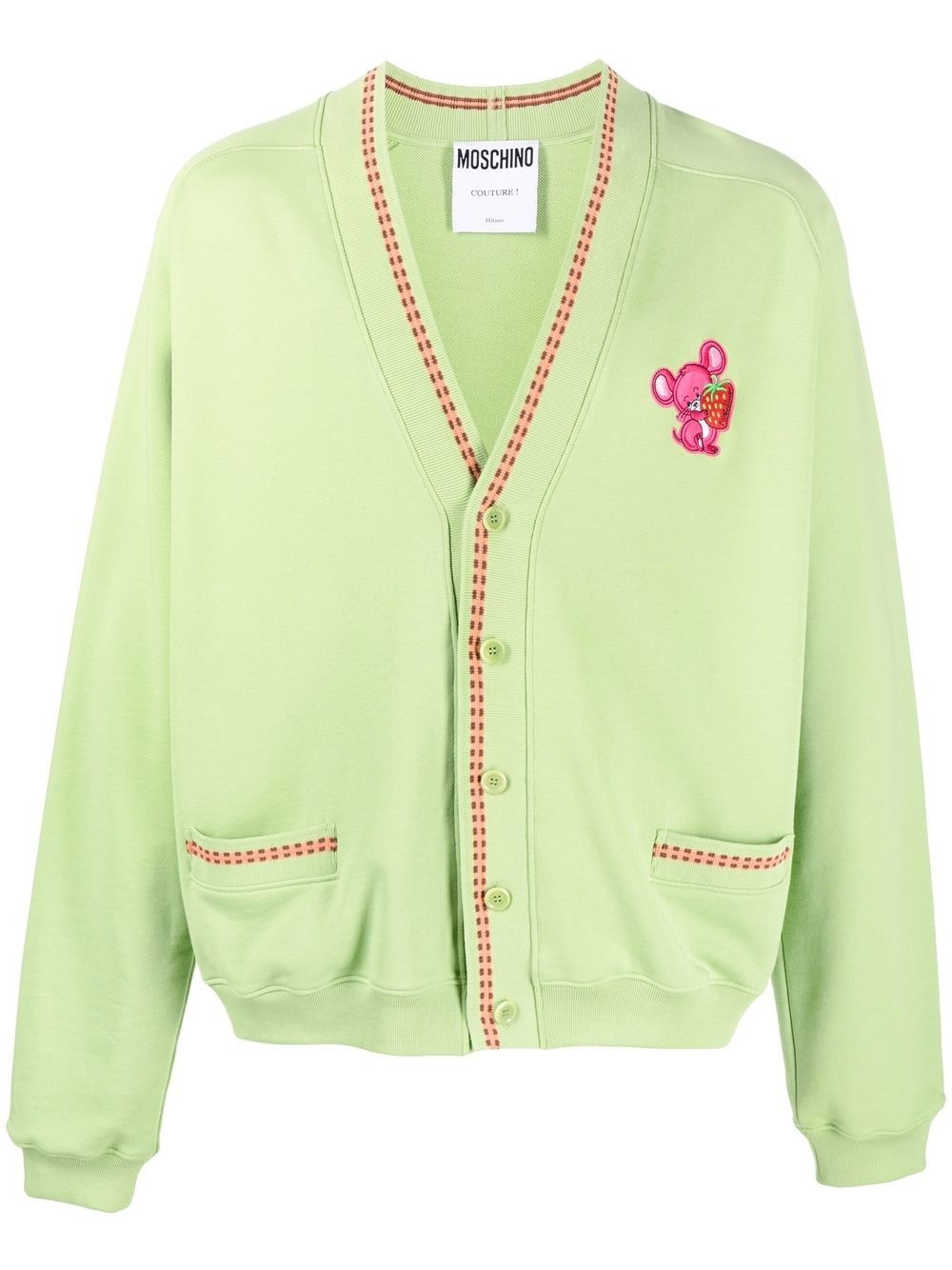 embroidered button-down cardigan - 1