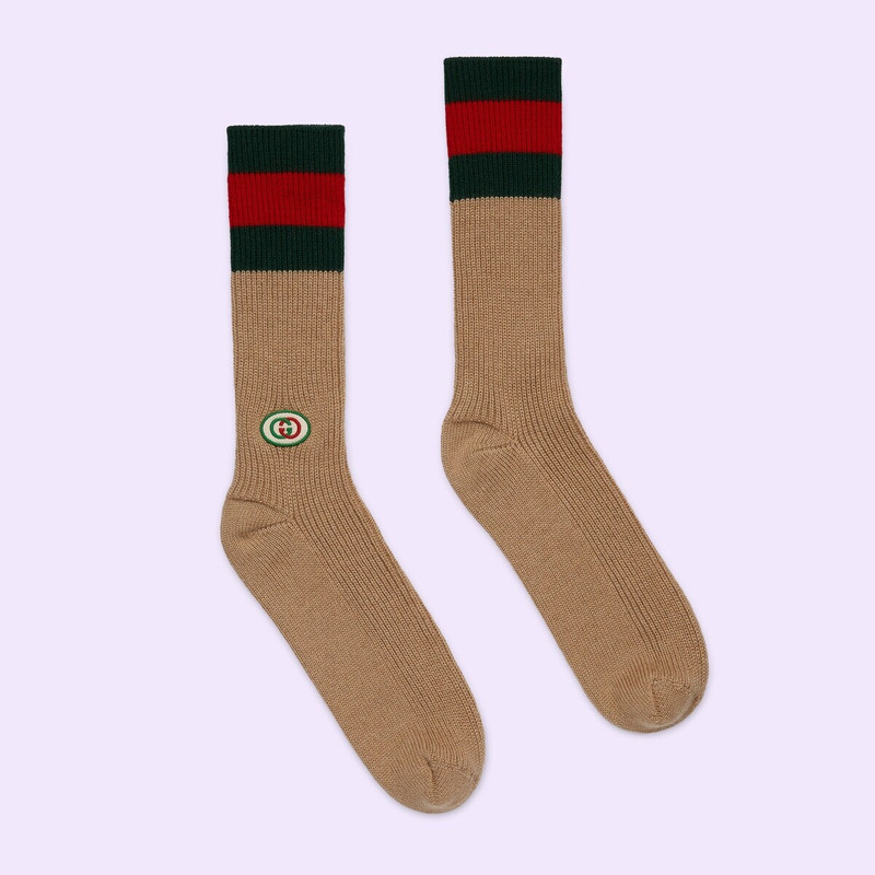 GUCCI Wool socks with Interlocking G patch outlook