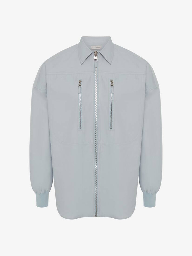 Zip Detail Shirt  in Paradise Blue 1