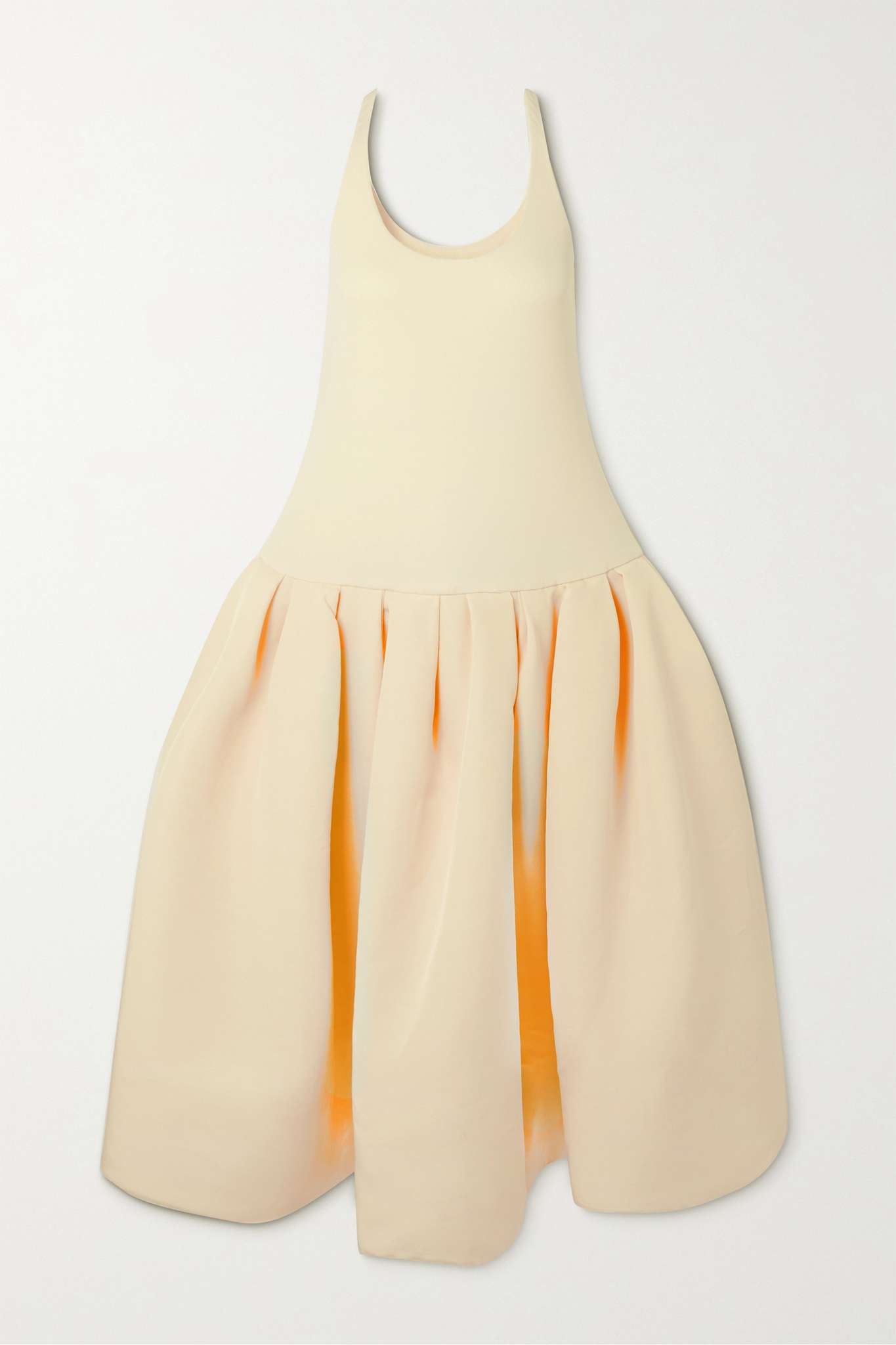 Lynette pleated jersey and crepe midi dress - 1