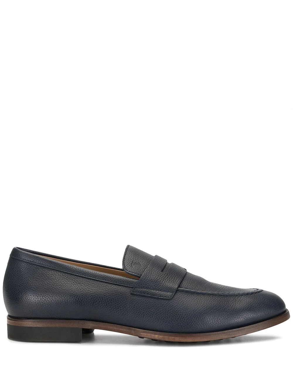 pebbled leather loafers - 1