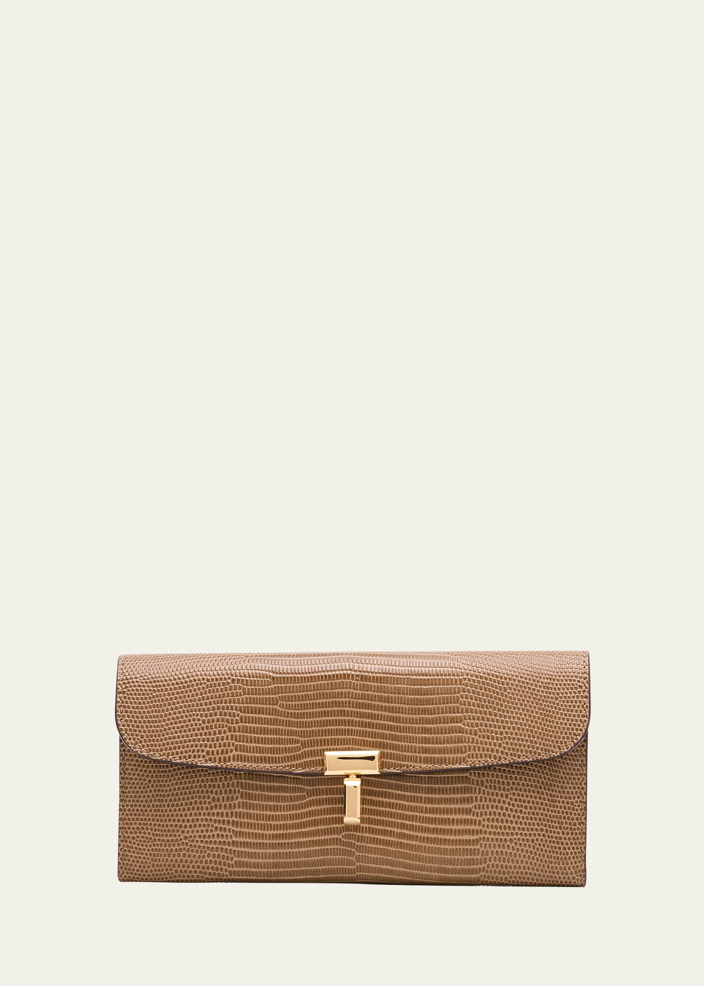 T-Lock Lizard-Embossed Leather Wallet - 1