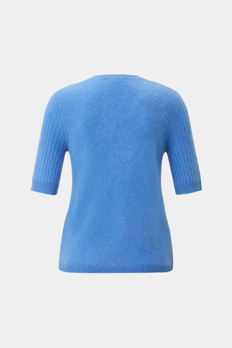 BOGNER Sue Cashmere short-sleeved sweater in Blue outlook