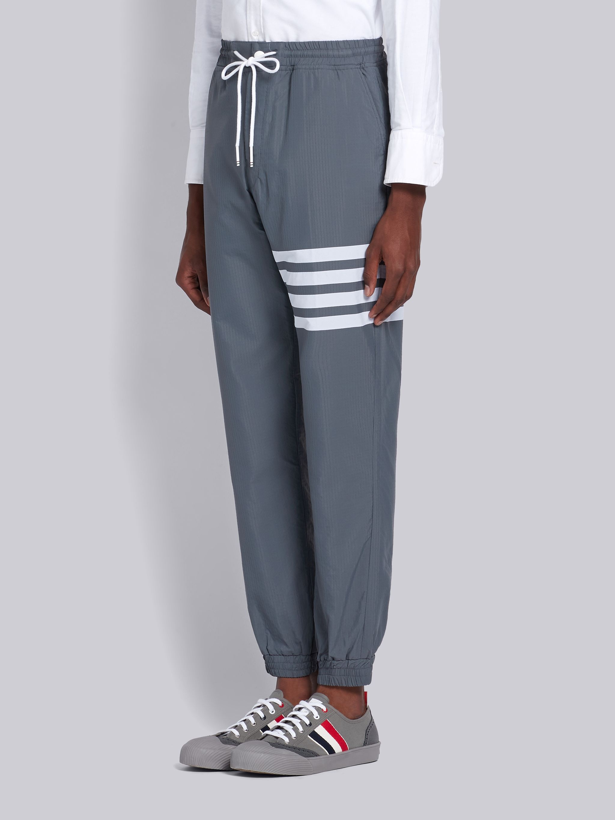 Medium Grey Engineered 4-Bar Track Pants - 2