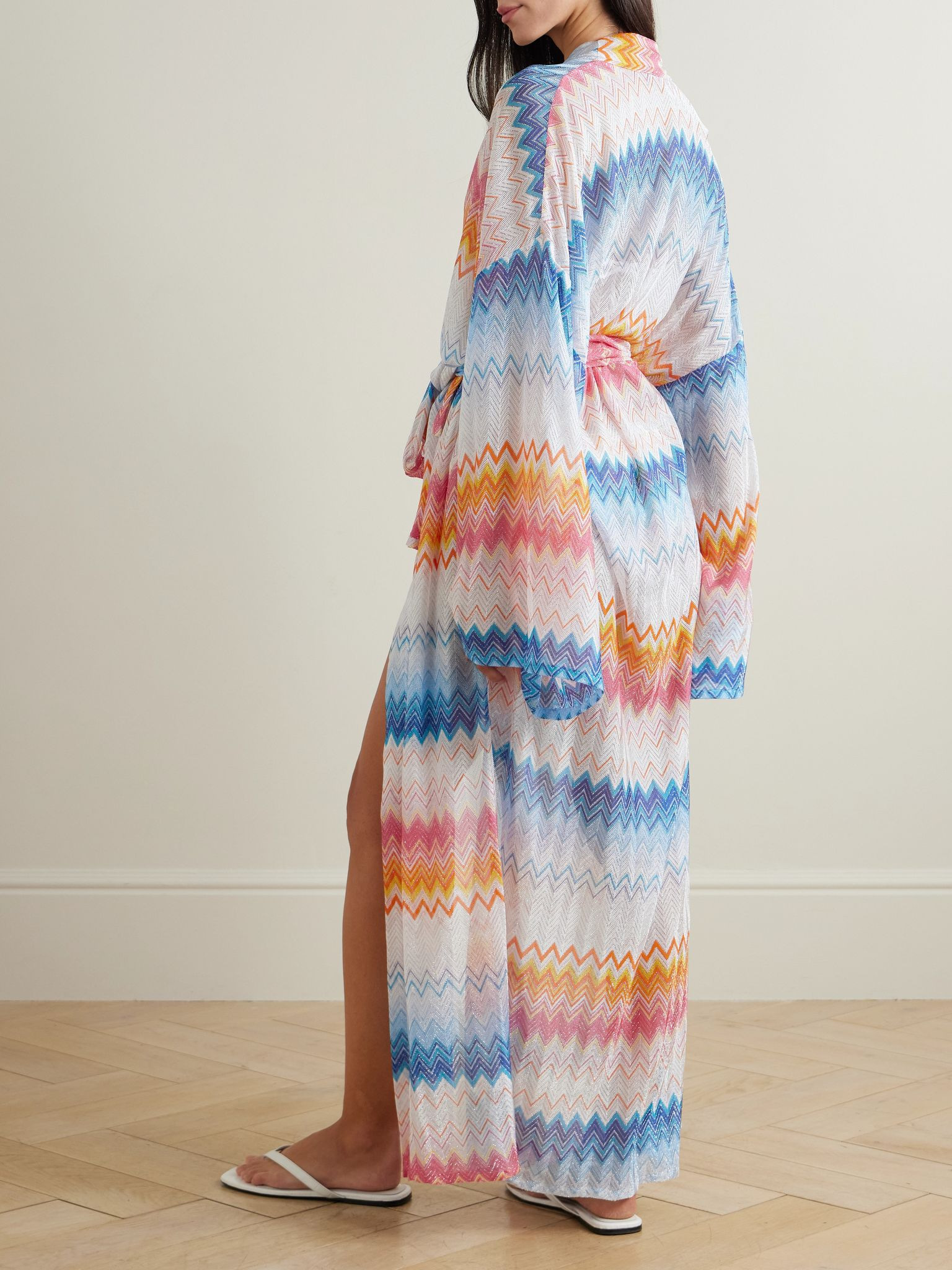 Mare striped metallic crochet-knit coverup Multi - 4