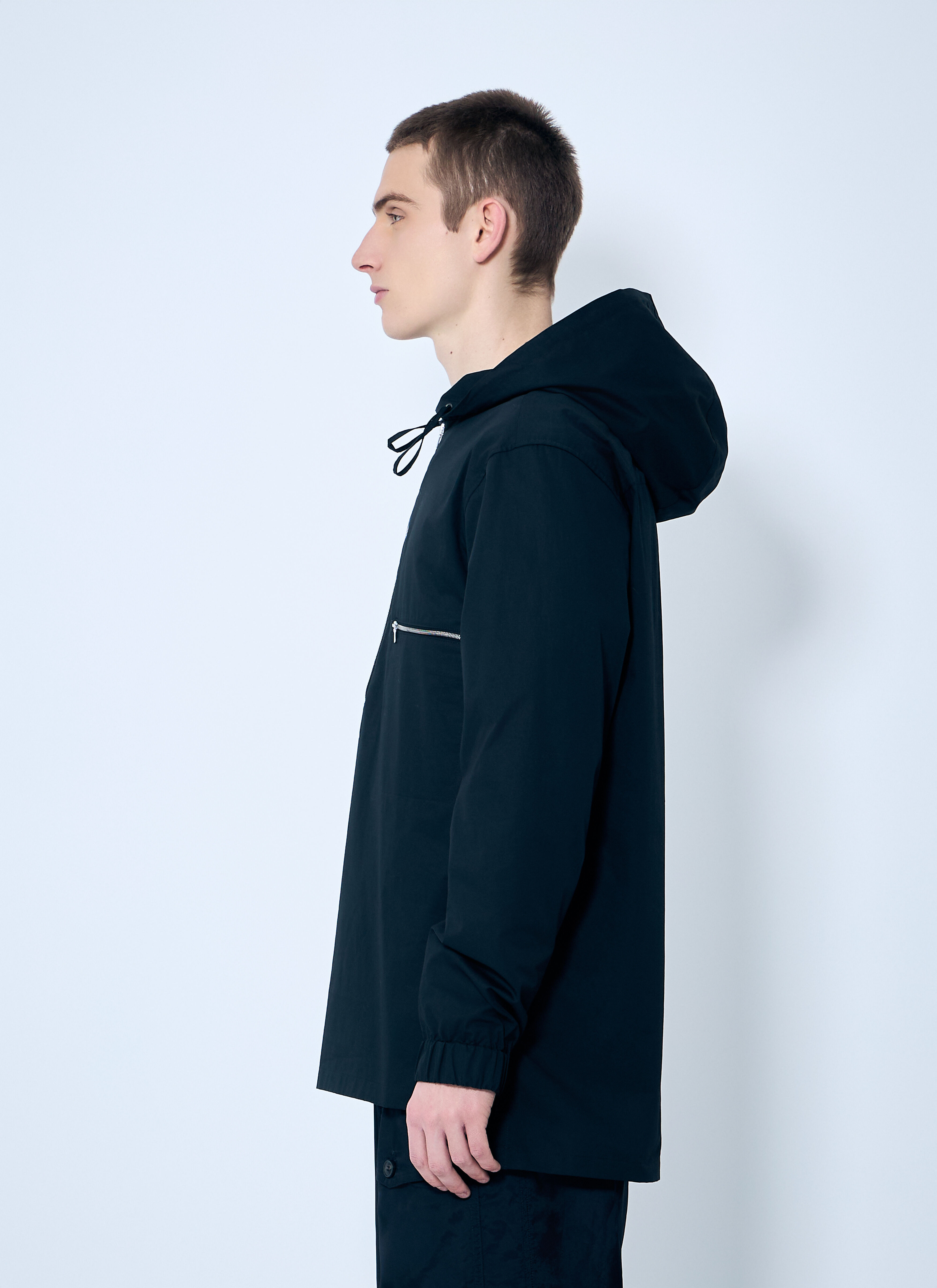 Hooded Cotton Zip-Up Shirt - 3