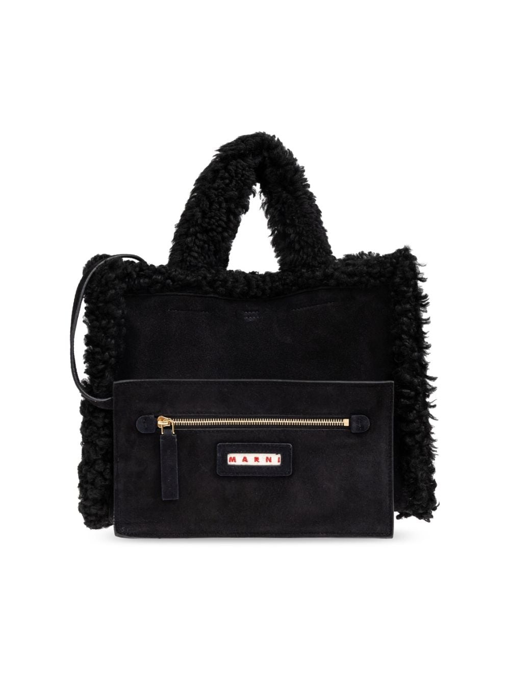 shearling tote bag - 6