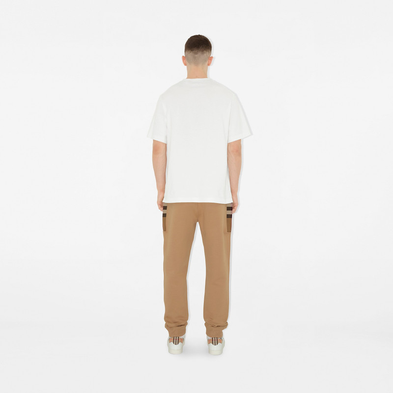 Check Panel Cotton Blend Jogging Pants 4
