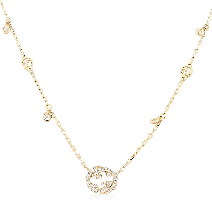Gucci Interlocking G 18Ct Yellow Gold 0.27Ct Diamond Necklace - Ybb729402002 - 3