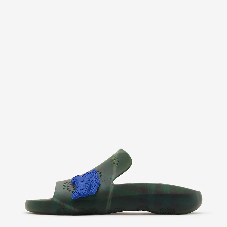 Burberry Men's Check Rubber Stingray Slides - 4