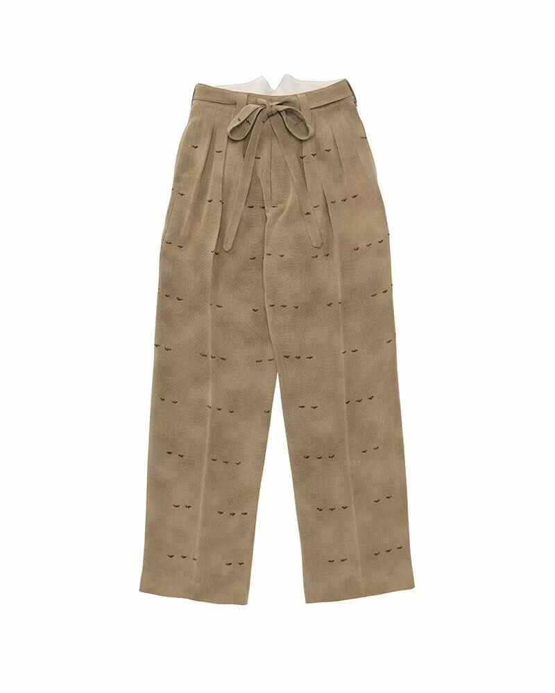 HAKAMA PANTS IRIS (CHIRIMEN) W BEIGE - 1