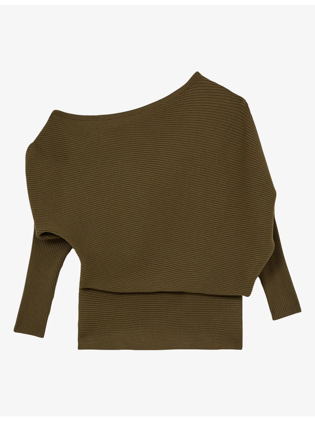 Lorna draped-neck asymmetric stretch-knit jumper - 1