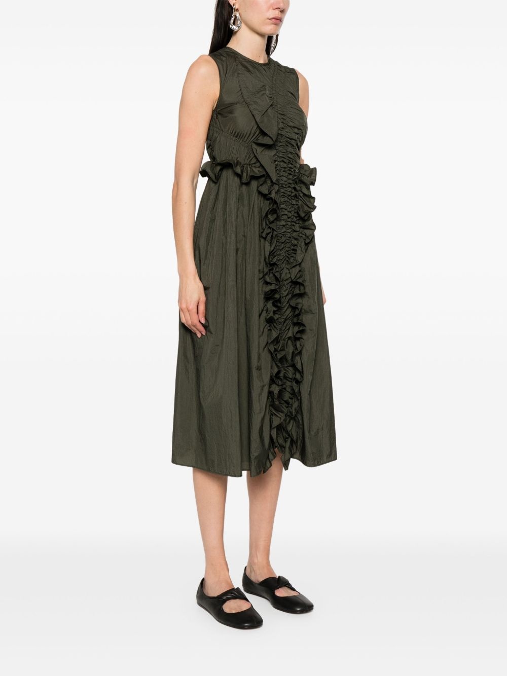 ruched-detailed midi dress - 3