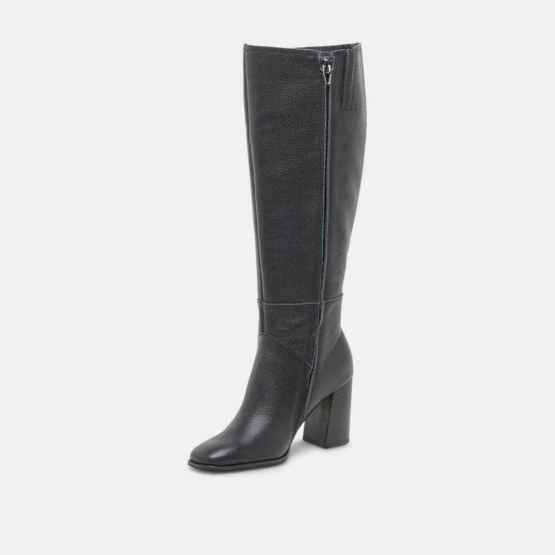 FYNN WIDE CALF BOOTS ONYX LEATHER 9