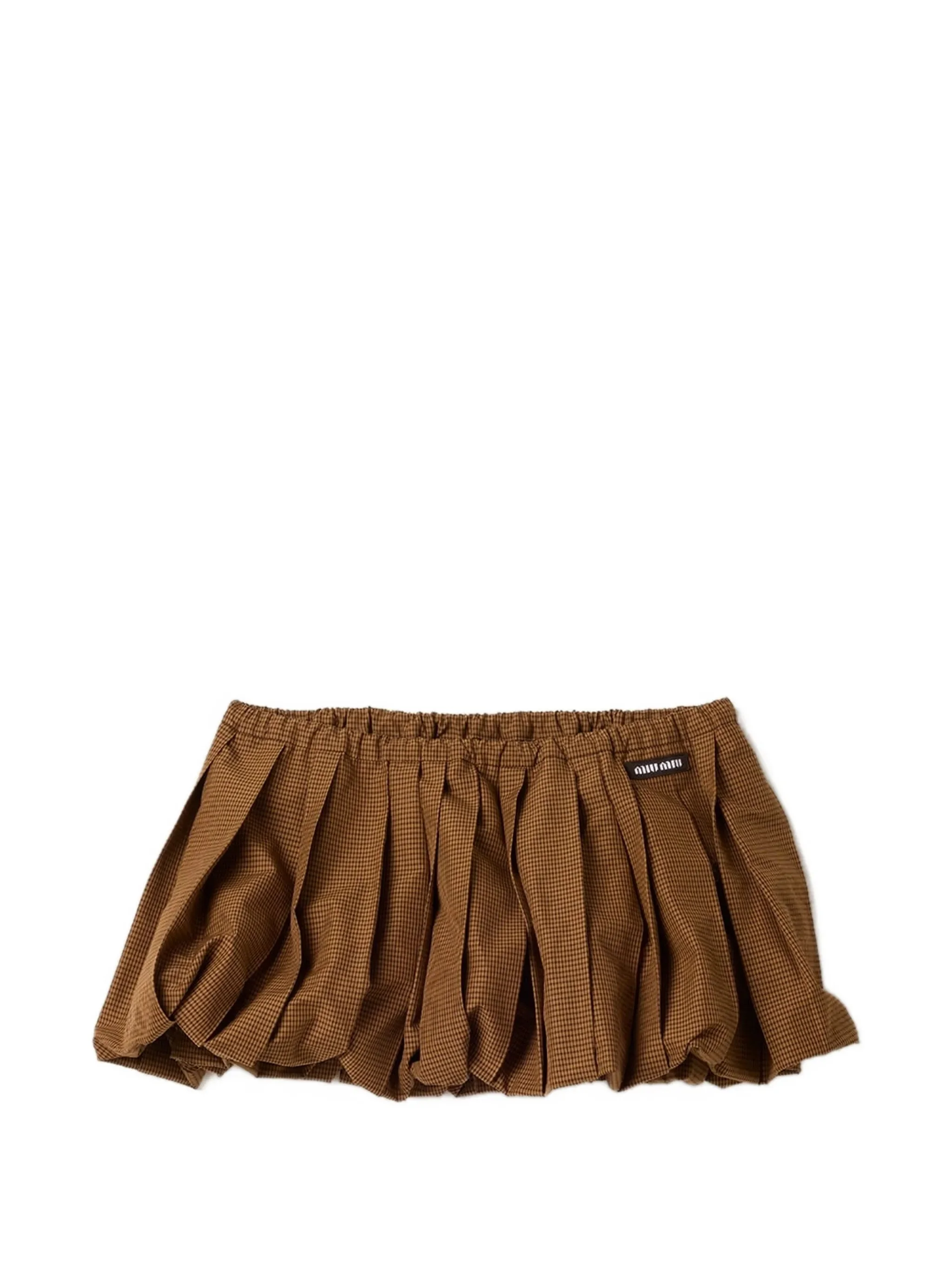pleated gingham check miniskirt - 1