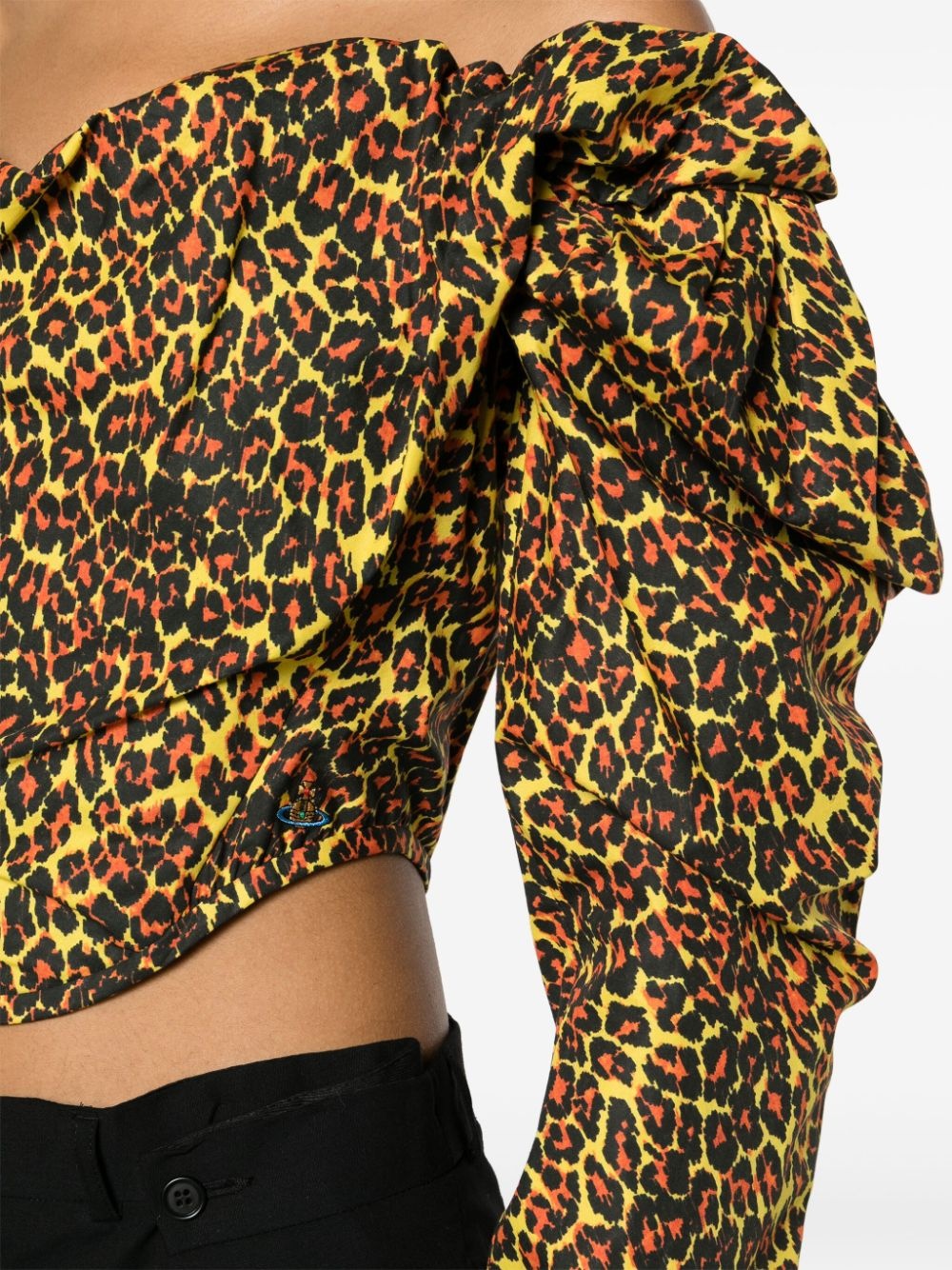 leopard-print corset top - 5