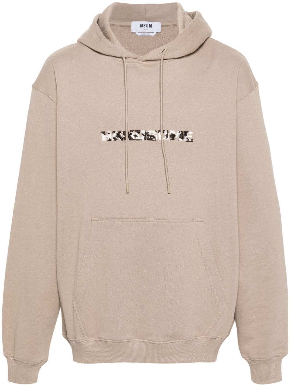 embroidered-slogan cotton hoodie - 1