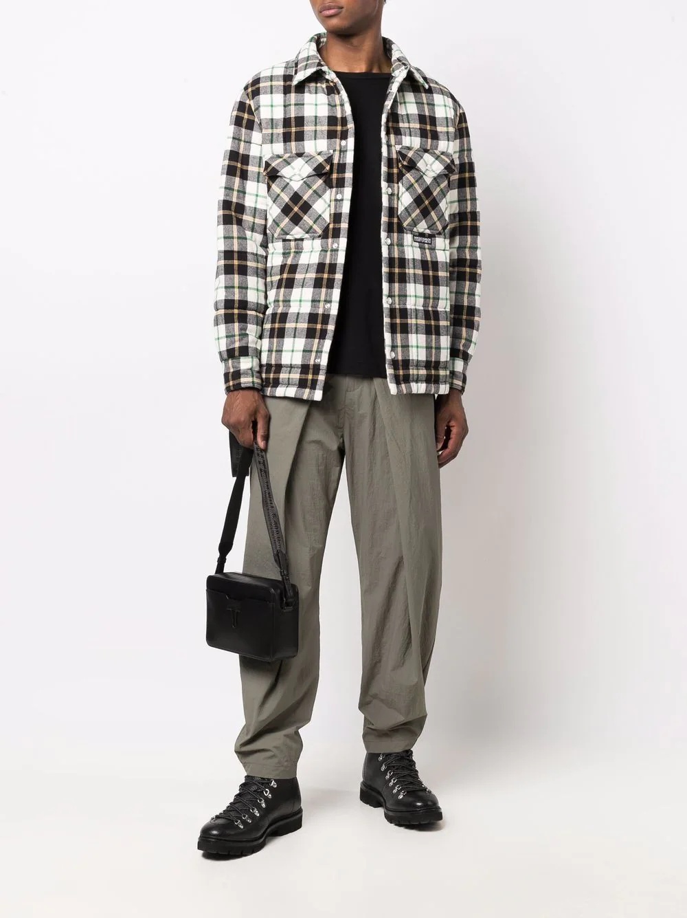 logo patch plaid shirt - 2