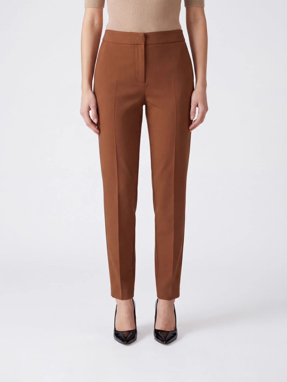 MAX MARA Acino Mid-Rise Slim Fit Skinny Wool Trousers - 1