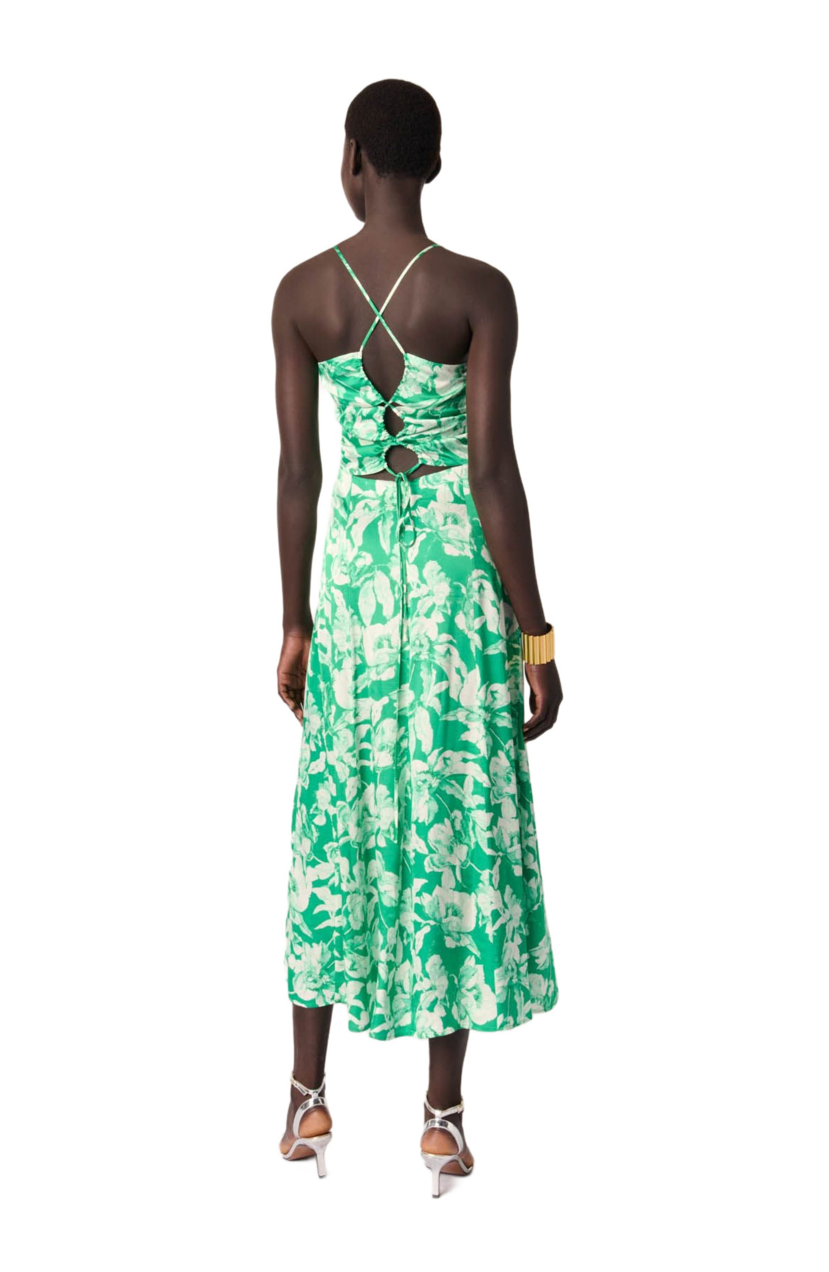 maje Floral patterned maxi dress in Ecru/green Floral Print at Nordstrom - 3