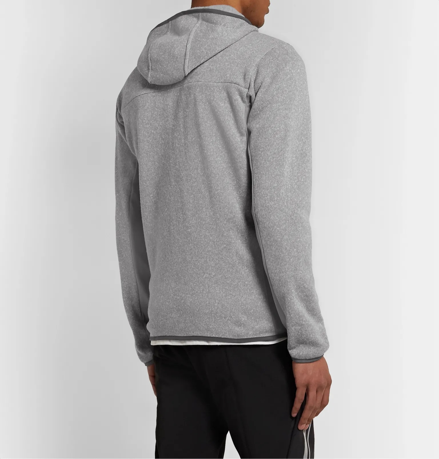 Better Sweater Slim-Fit Panelled Fleece-Back Knitted Zip-Up Hoodie - 4