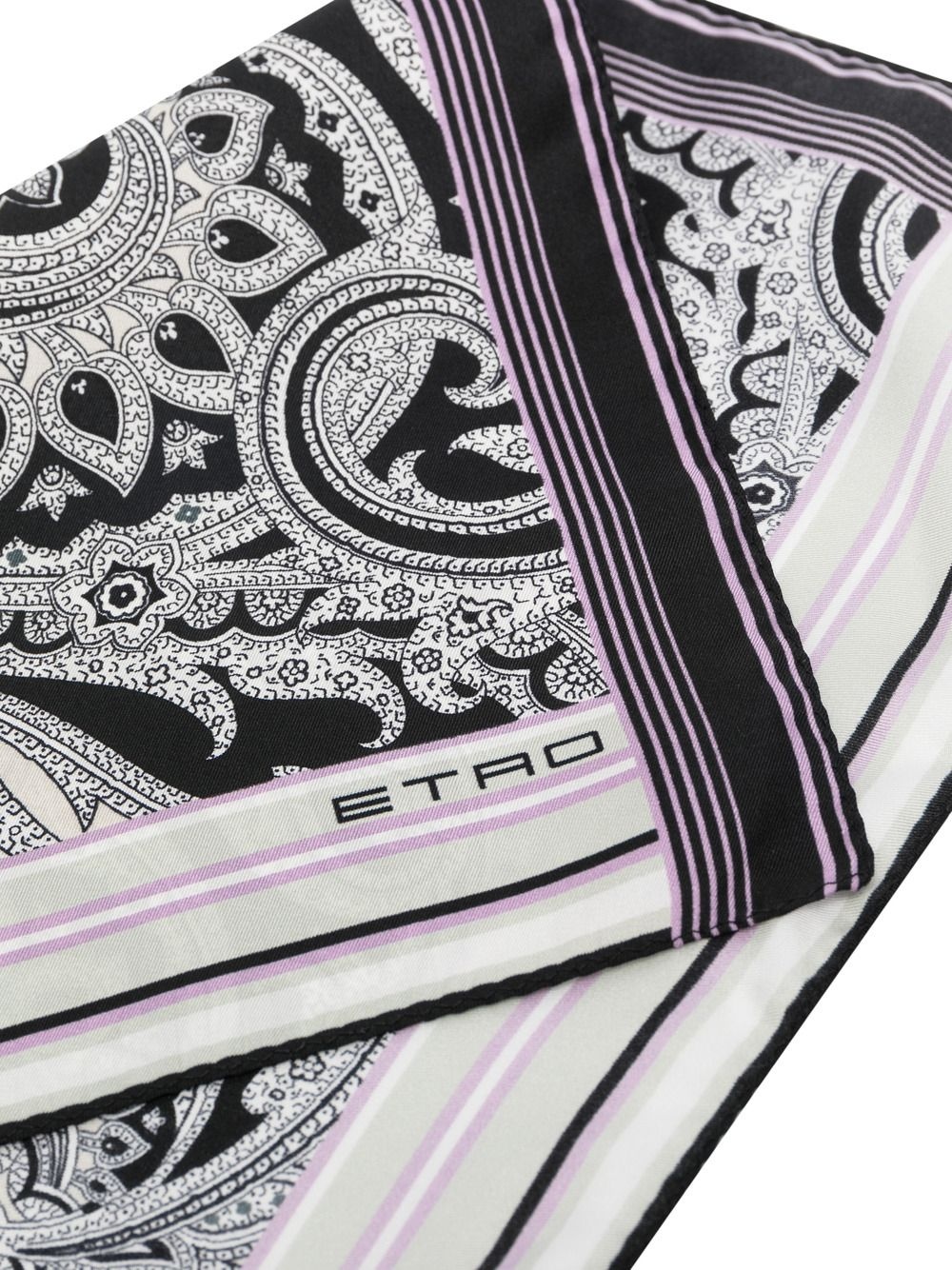 paisley print silk scarf - 3