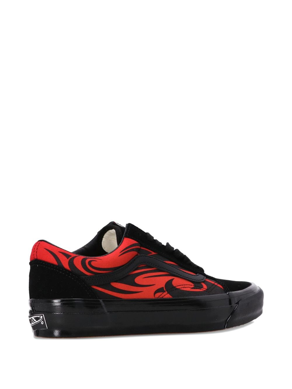 flame-embellished low-top sneakers - 3