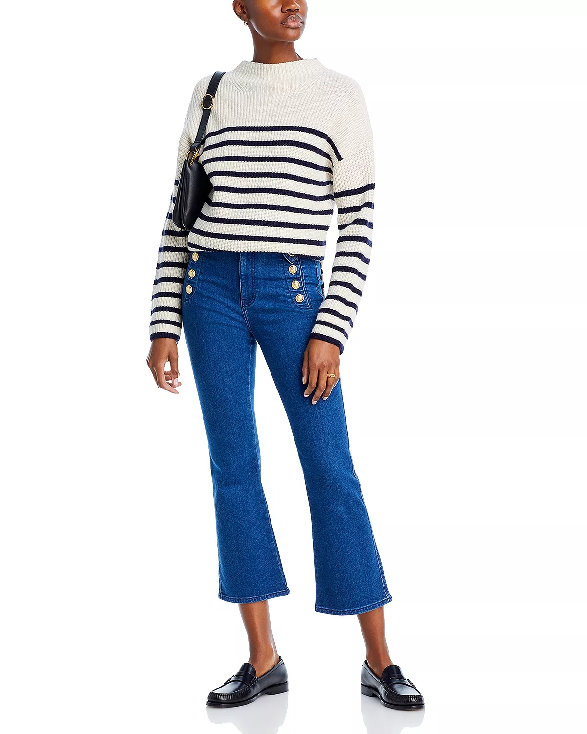 Robertson Cropped Flare Leg Jeans in Dark Wash - 2