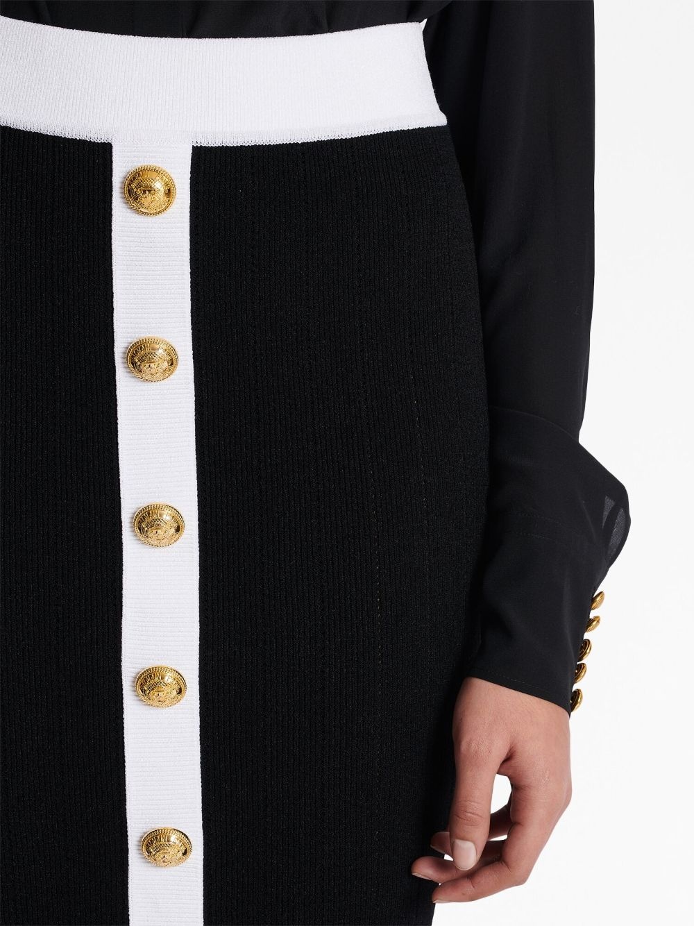 buttoned knit midi skirt - 7