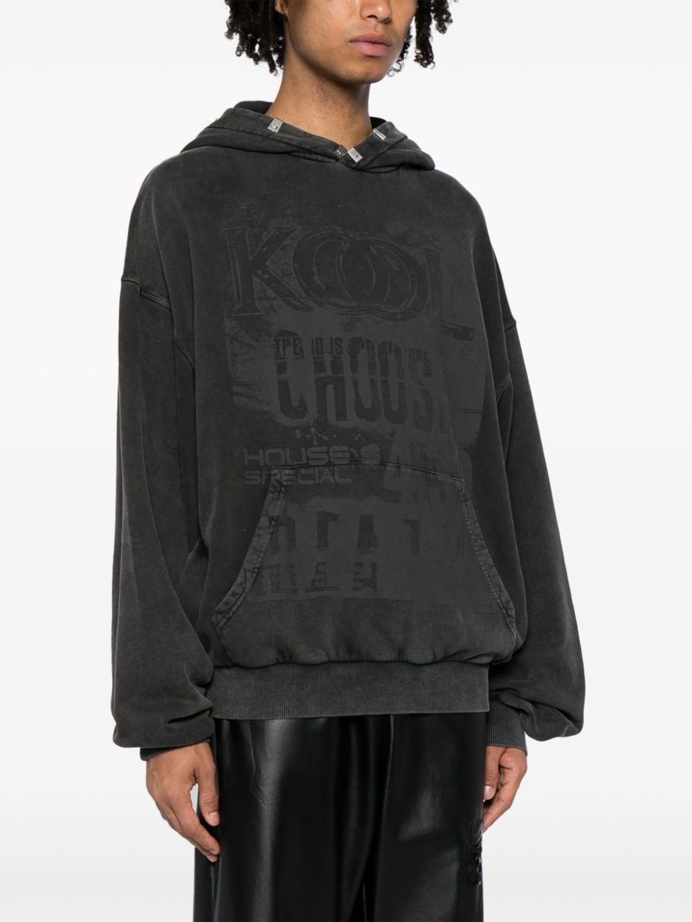 graphic-print cotton hoodie - 3