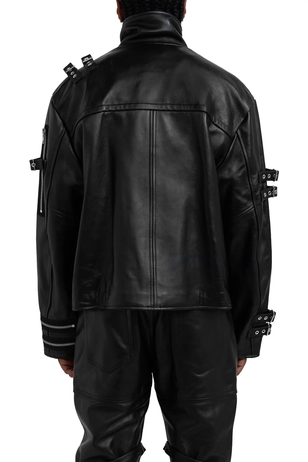 Doublet Buckle Overload Leather Jacket Black - 4