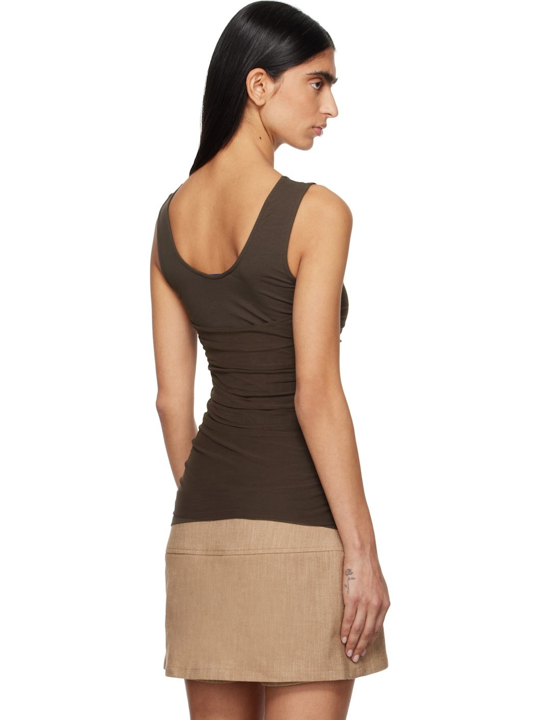 Brown Vichyl Tank Top - 3