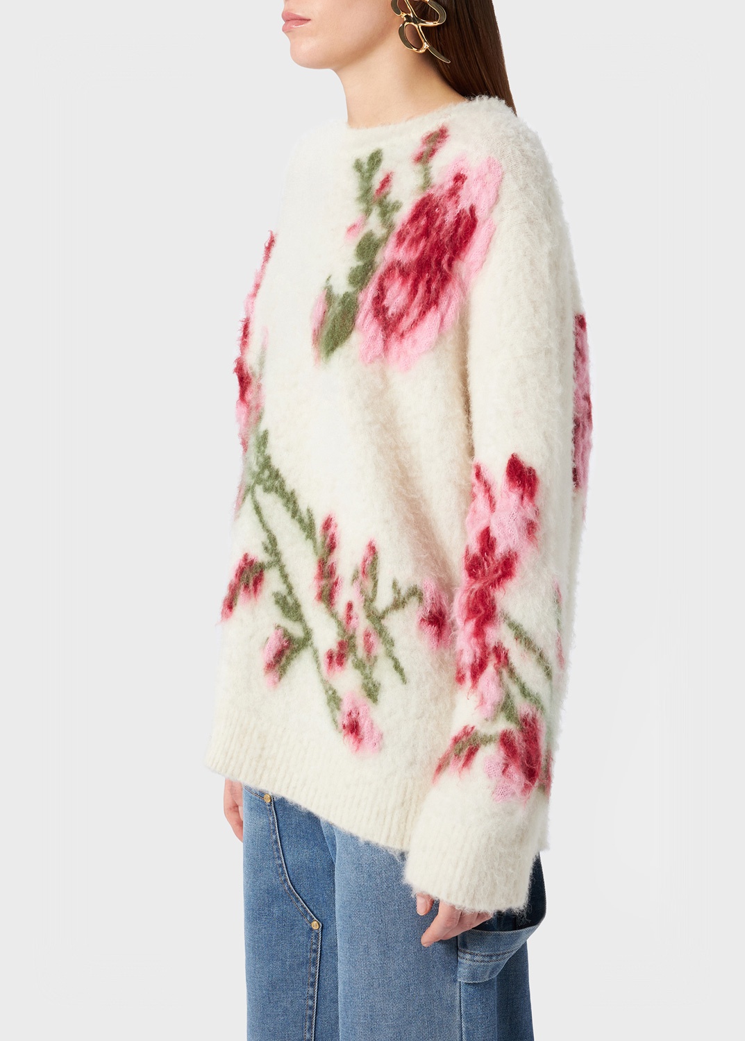 SWEATER WITH JACQUARD ROSE - 5