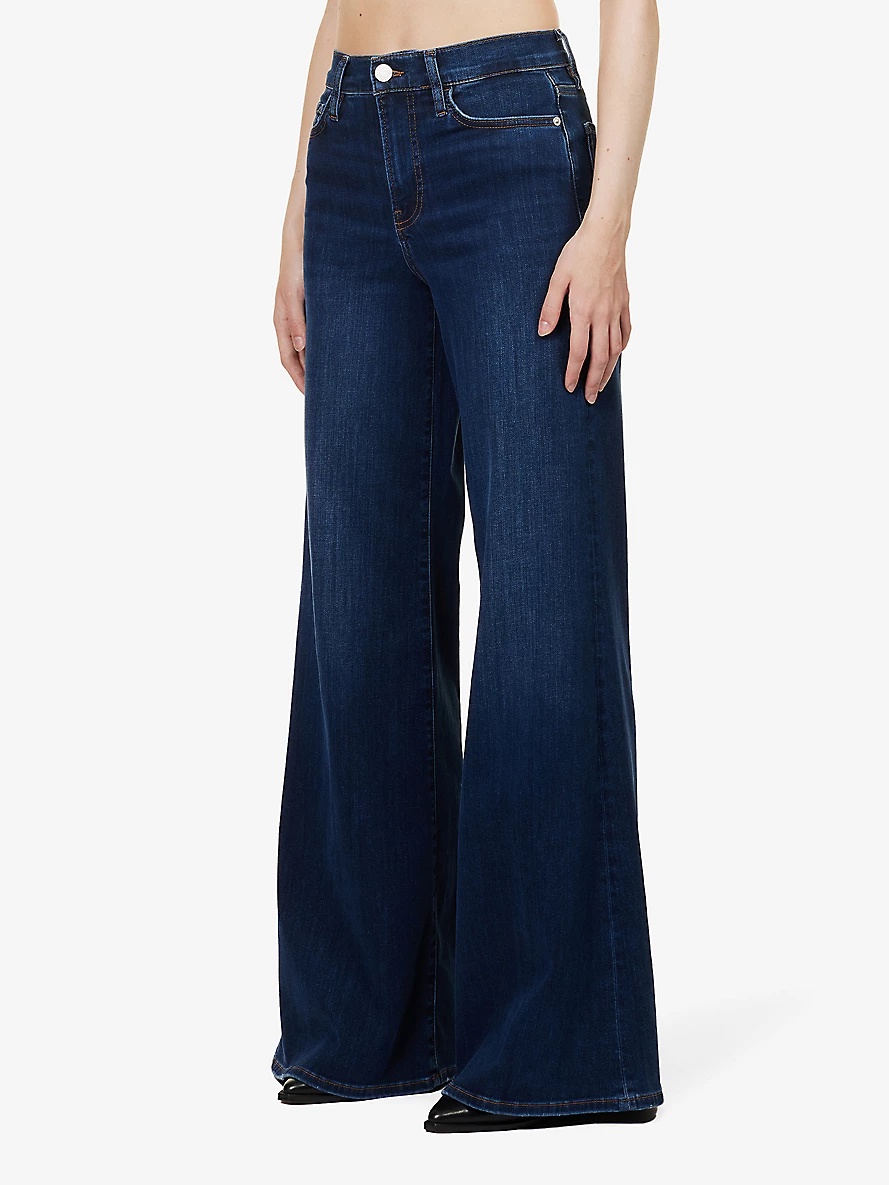 Le Palazzo wide-leg high-rise stretch-woven jeans - 3