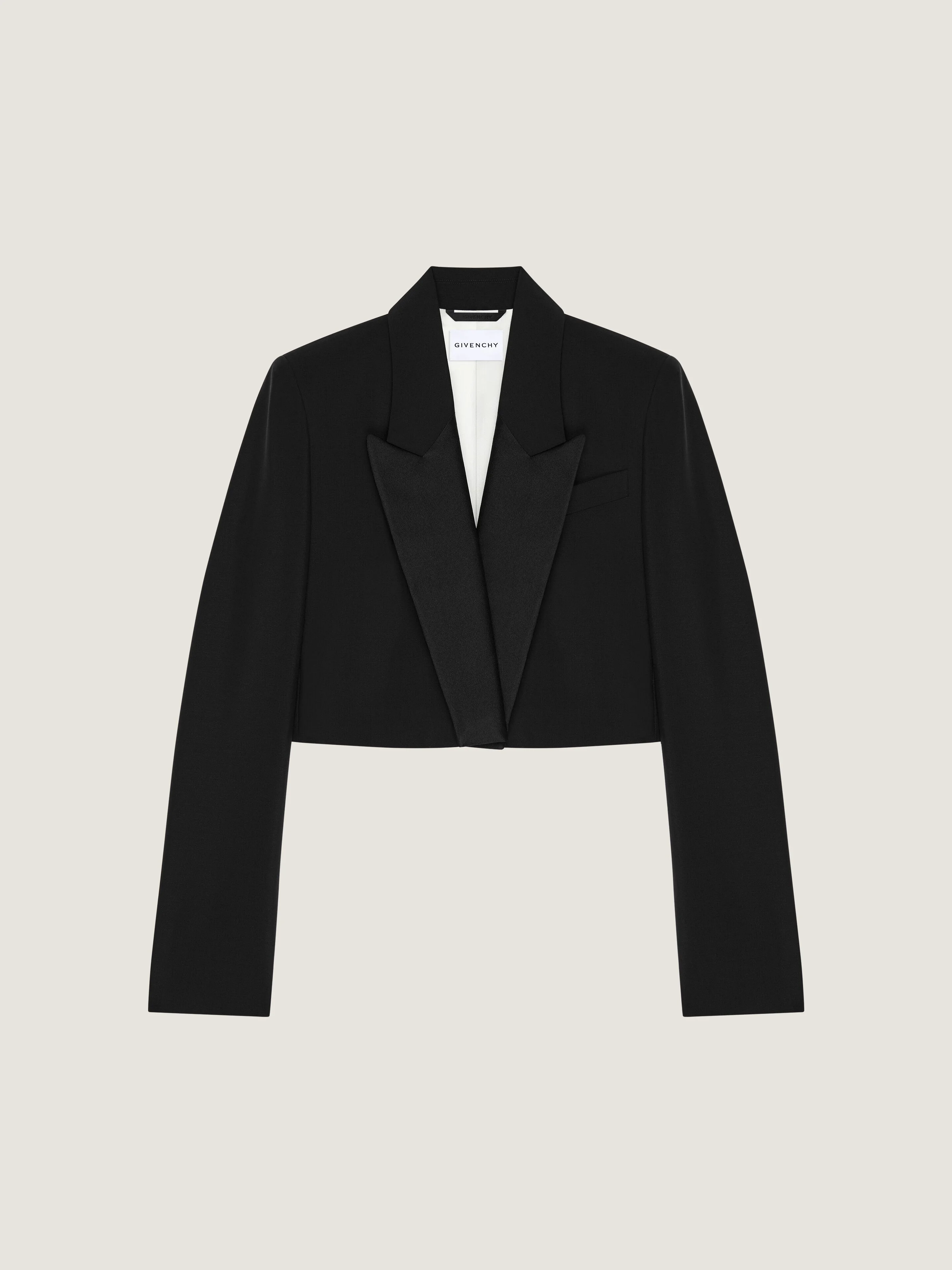 CROPPED JACKET IN WOOL AND MOHAIR - 1