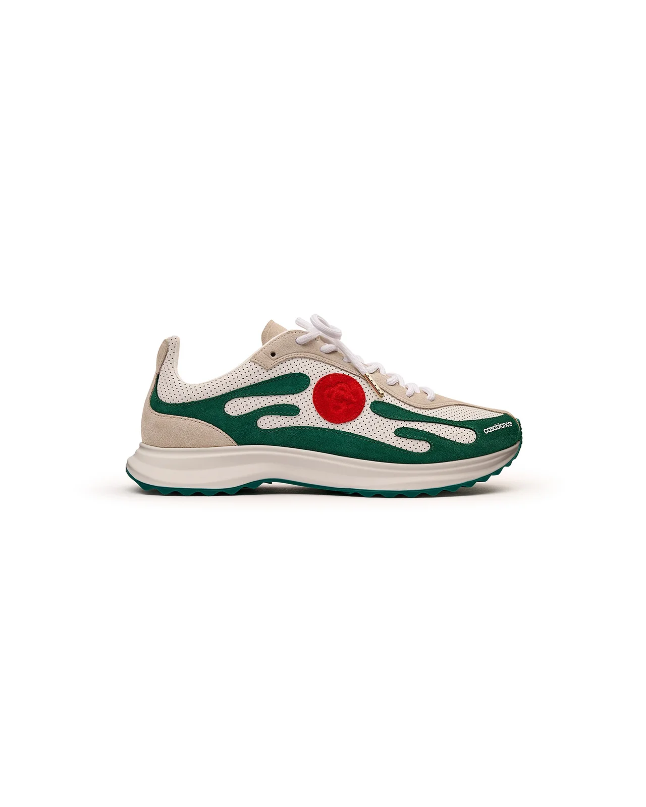 Women's White & Green Stade Sneaker | Casablanca Paris - 1
