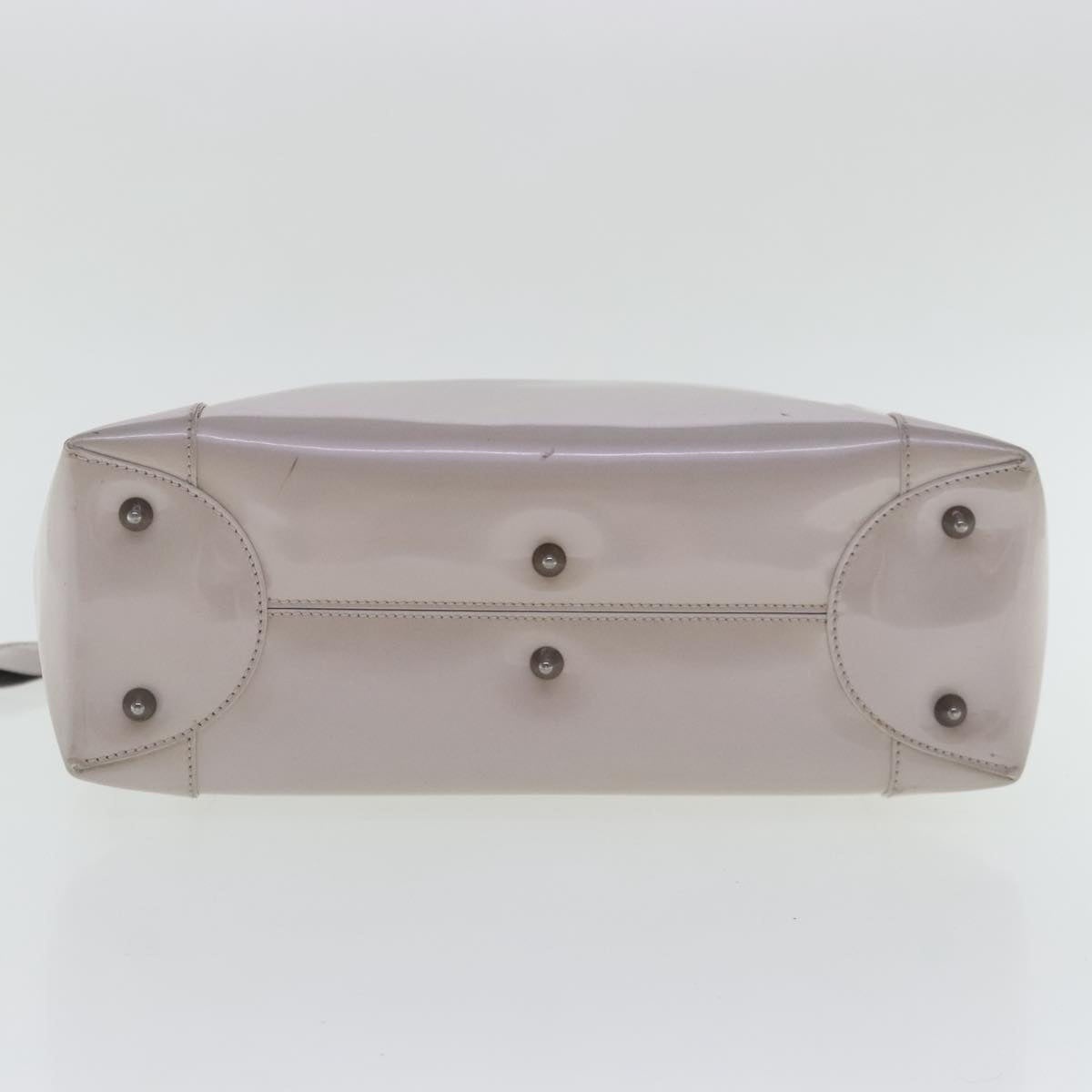 DIOR Maris Pearl Hand Bag Patent Leather Purple Silver - 9