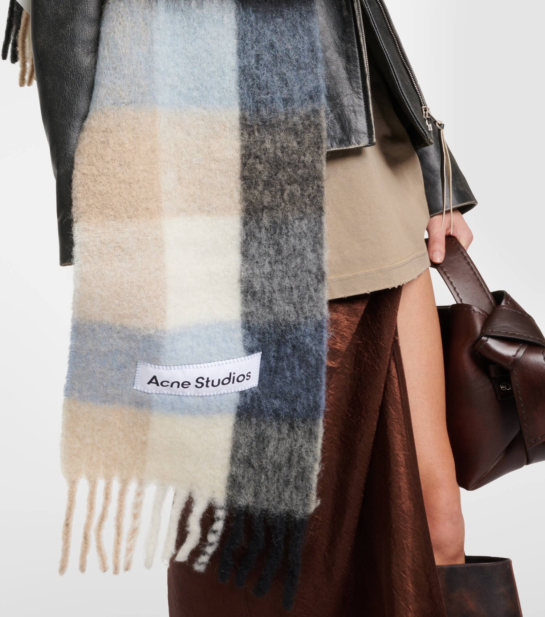 Checked alpaca and wool-blend scarf - 3