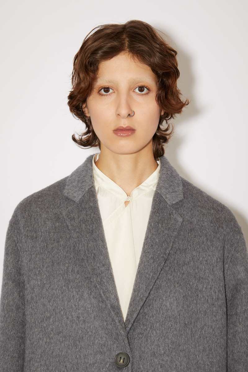 Single-breasted coat - Grey Melange 8