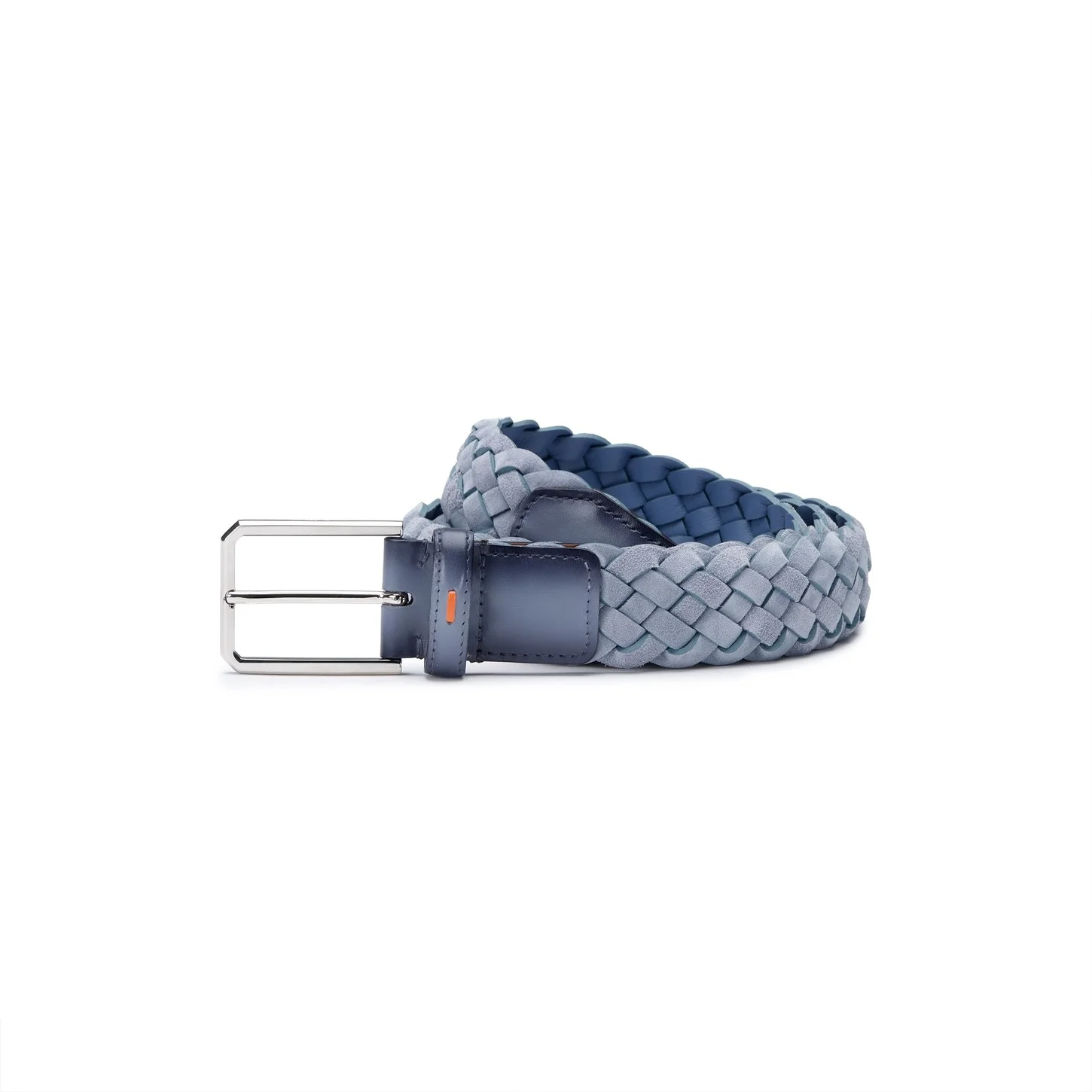 Light blue woven suede belt - 1