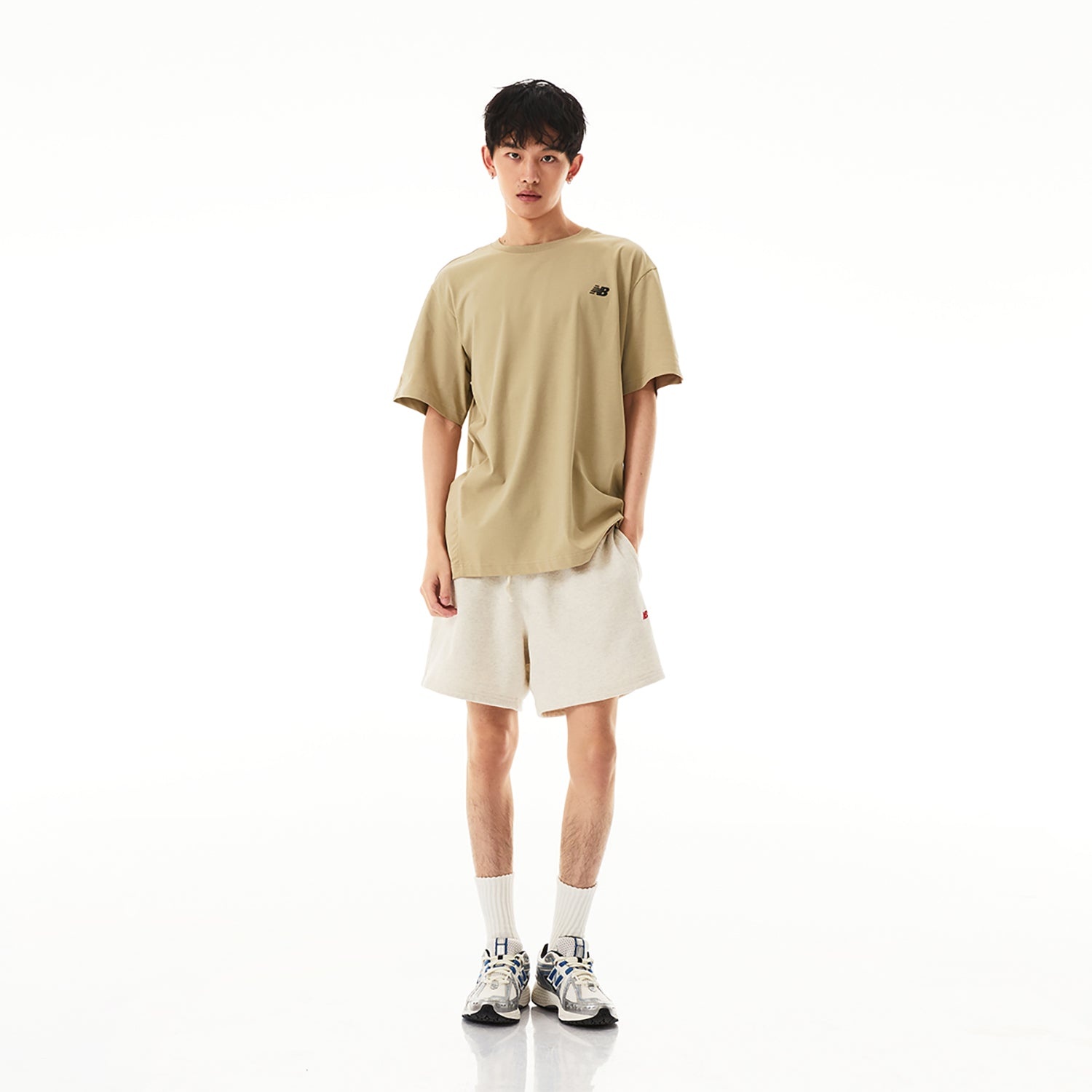 New Balance NB Small Logo T-Shirt 'Beige' NEE24081-BWN - 3
