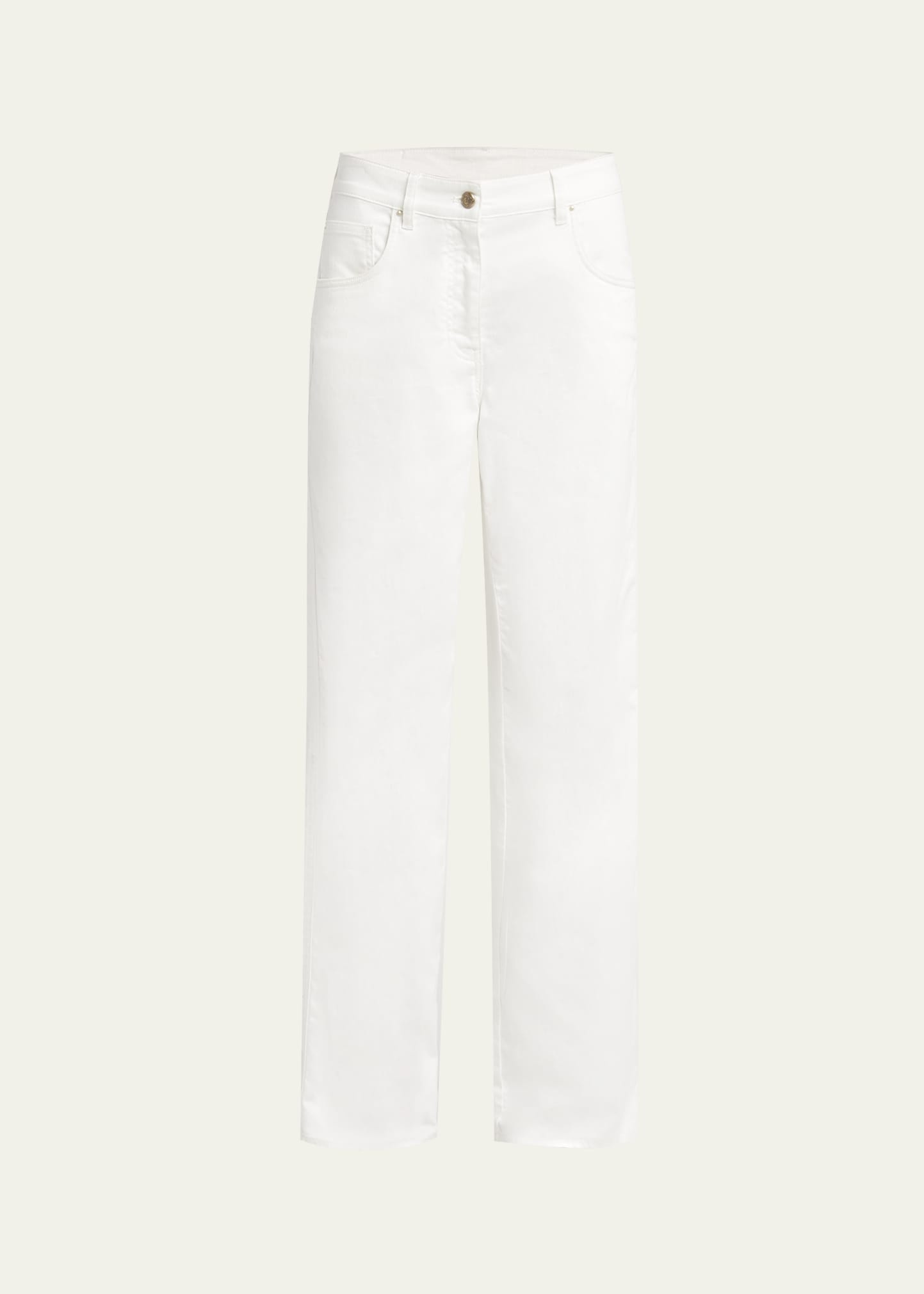 Wide Leg Stretch-Cotton Jeans - 1
