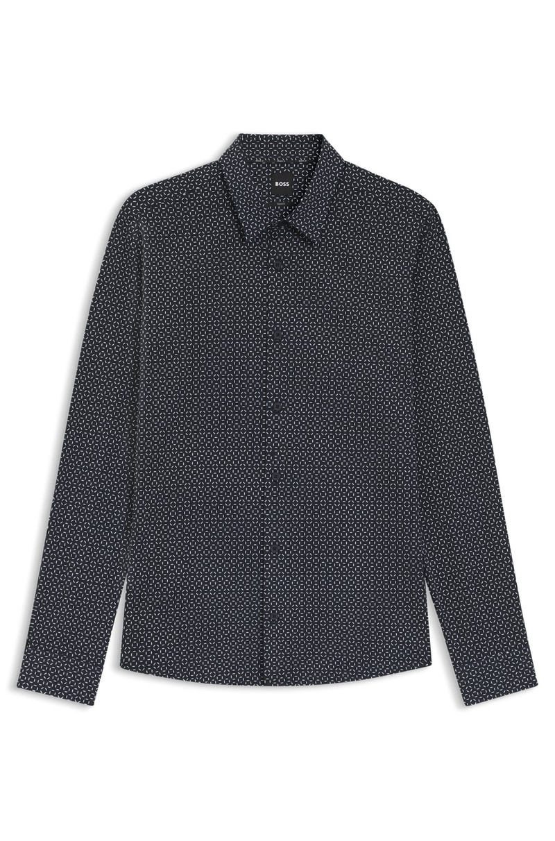 PRINTED SLIM-FIT SHIRT IN ITALIAN PERFORMANCE-STRETCH JERSEY 1