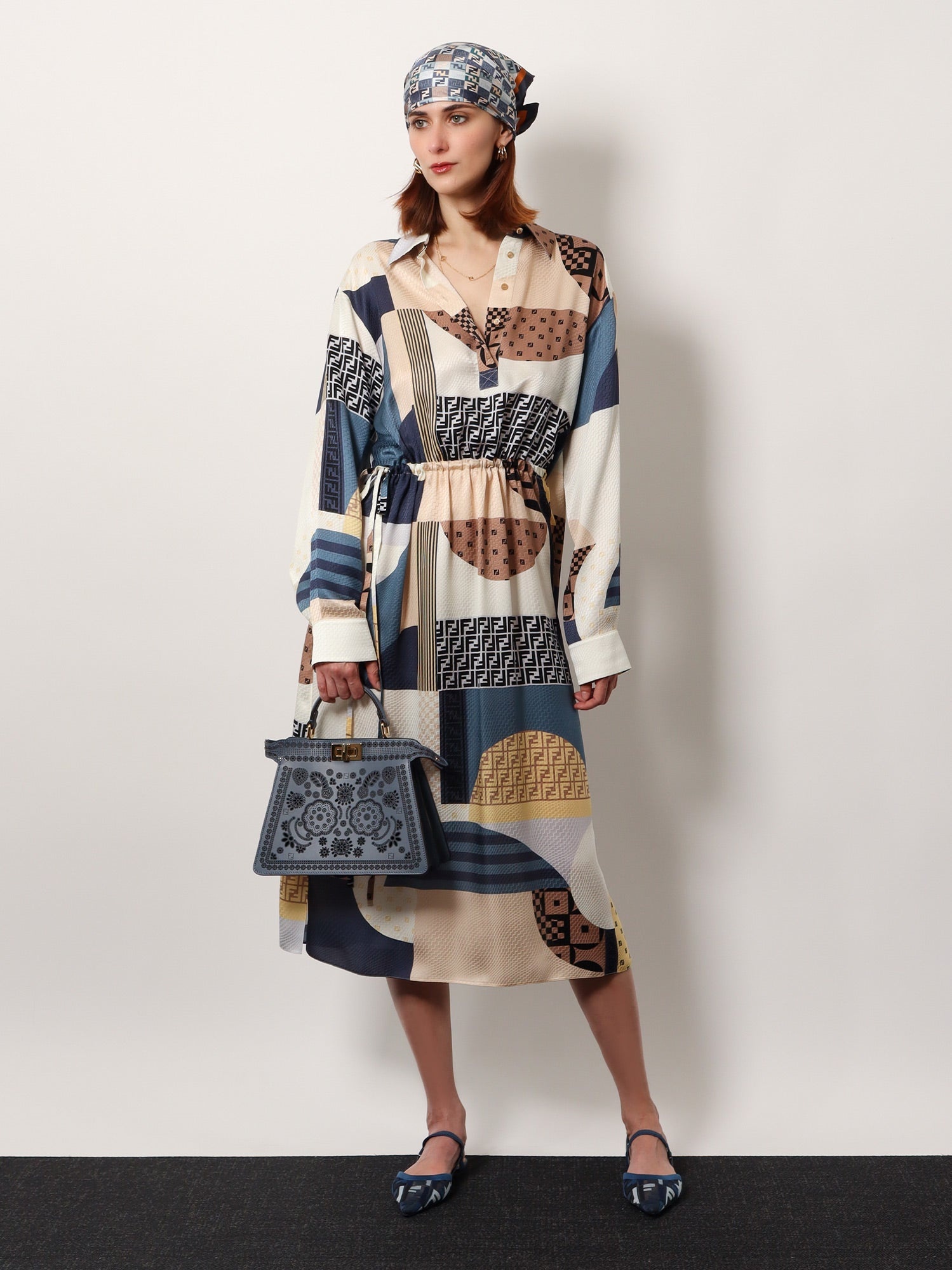 Fendi Women Silk Foulard With All-Over Ff Logo - 2