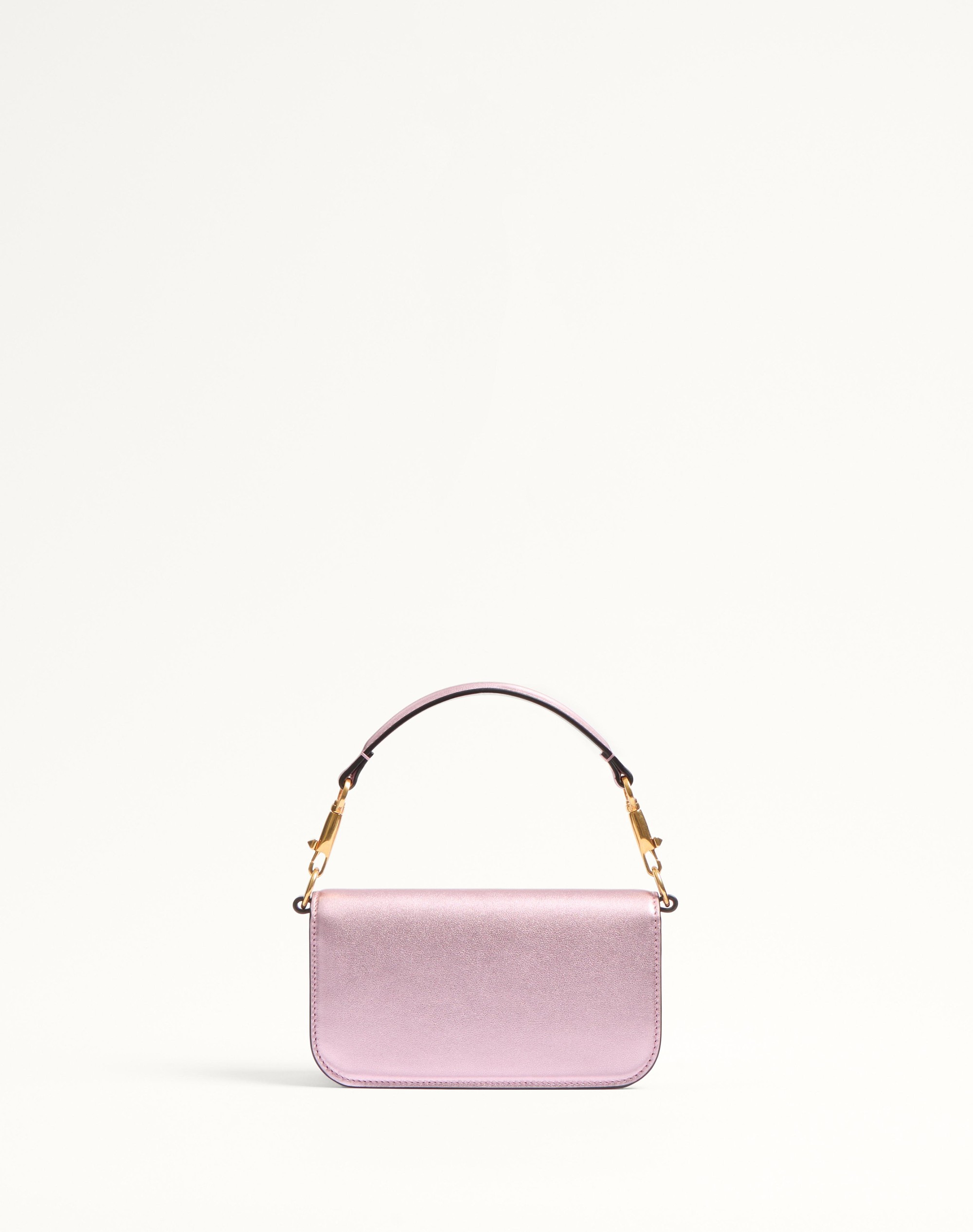 VALENTINO GARAVANI LOCÒ SMALL SHOULDER BAG IN LAMINATED CALFSKIN WITH JEWEL LOGO - 5