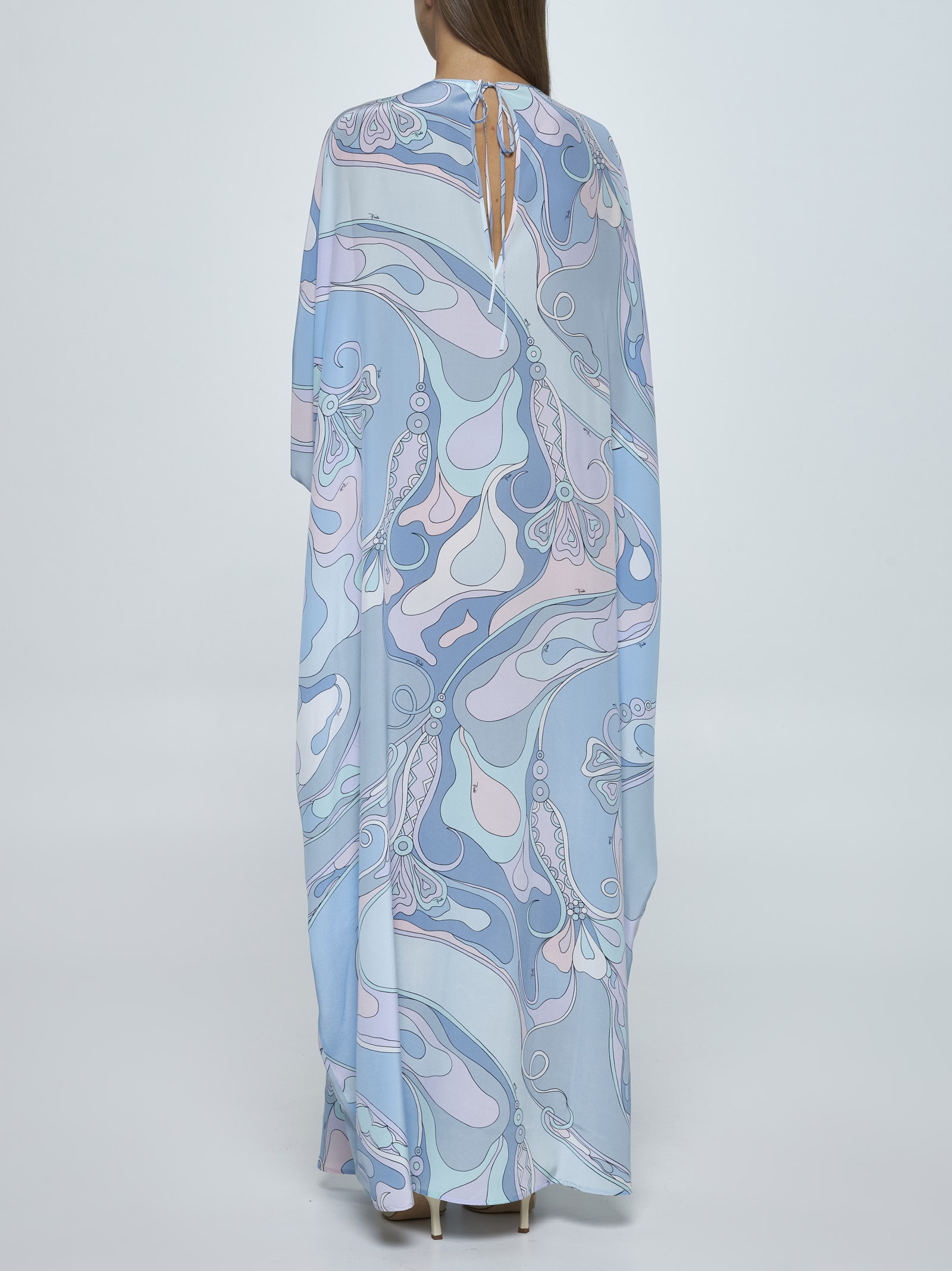 Print silk long kaftan - 3