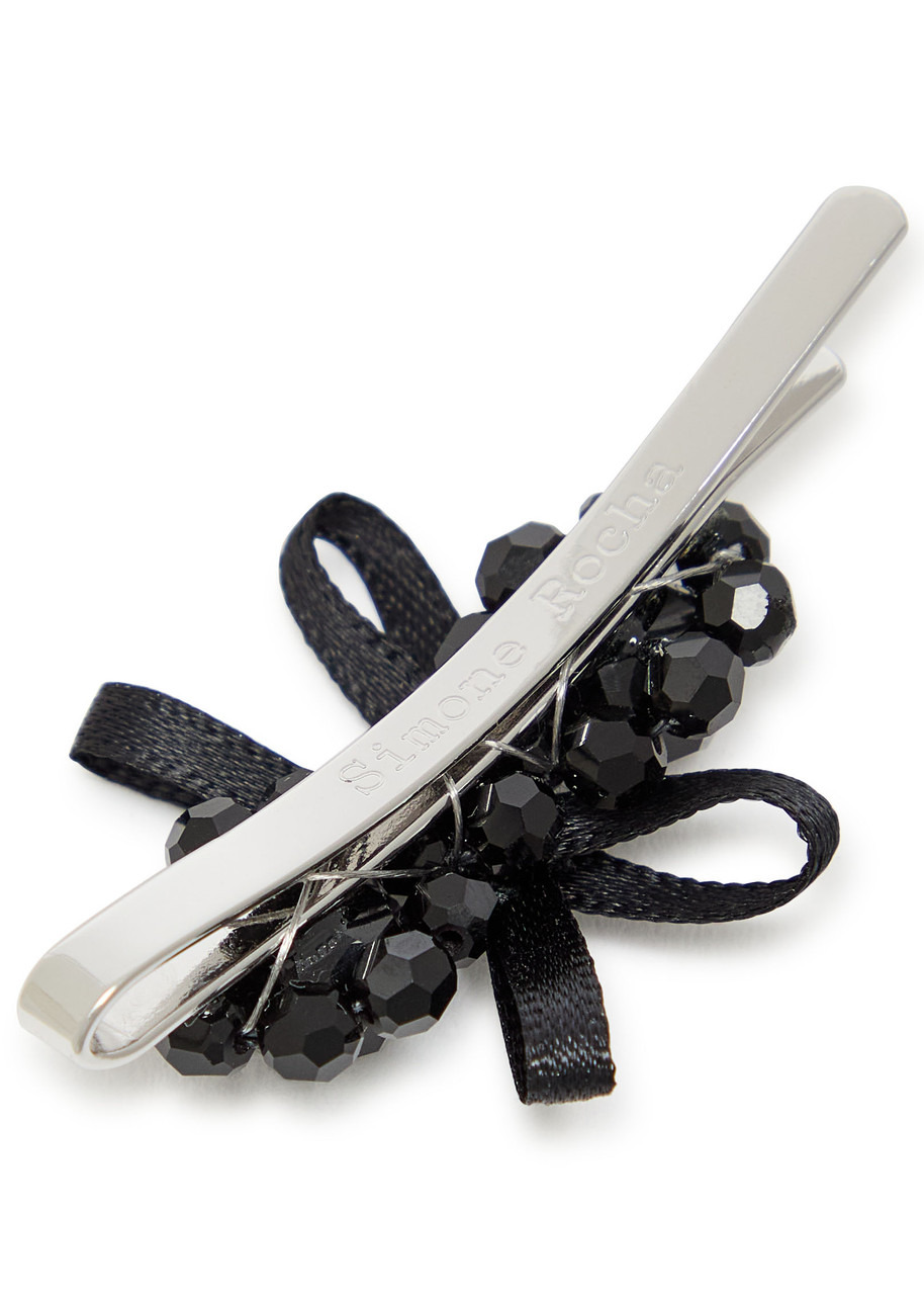 Simone Rocha Petite Bow Flower Crystal-embellished Hair Clip - 2
