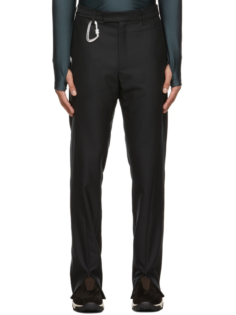 Black Wool Slim Trousers 1
